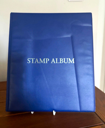 Blue stamp album ring - stamp,