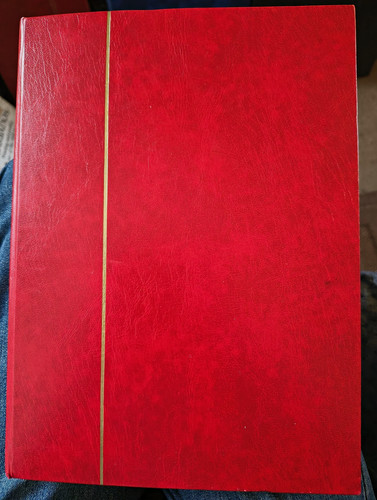 Red stamp stock book album - red,